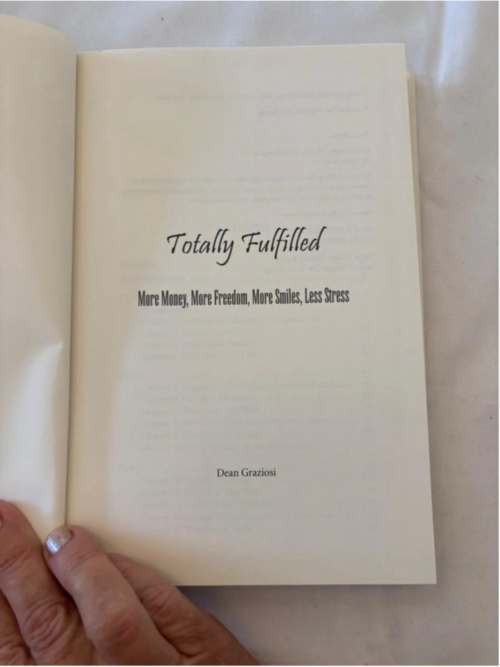 Dean Graziosi Totally Fulfilled Book One Size White Red #E87